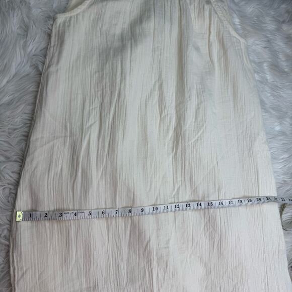 Quince 100% Organic Cotton Gauze Sleeveless Maxi Dress Vintage Cream Size M NWT - Picture 13 of 16
